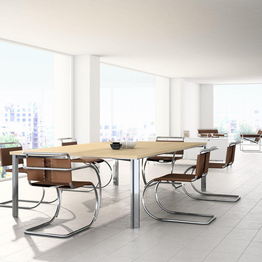 Knoll Ludwig Mies Van Der Rohe - MR Chair with Leather Sling Seat