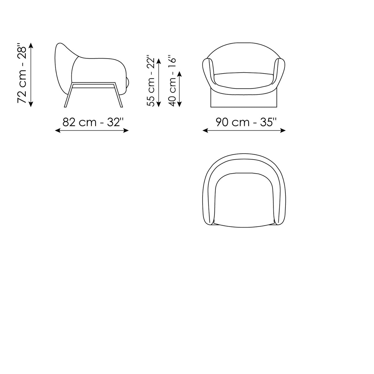 Boolean armchair