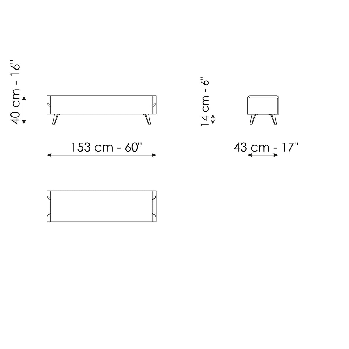 Cuff bench and pouf