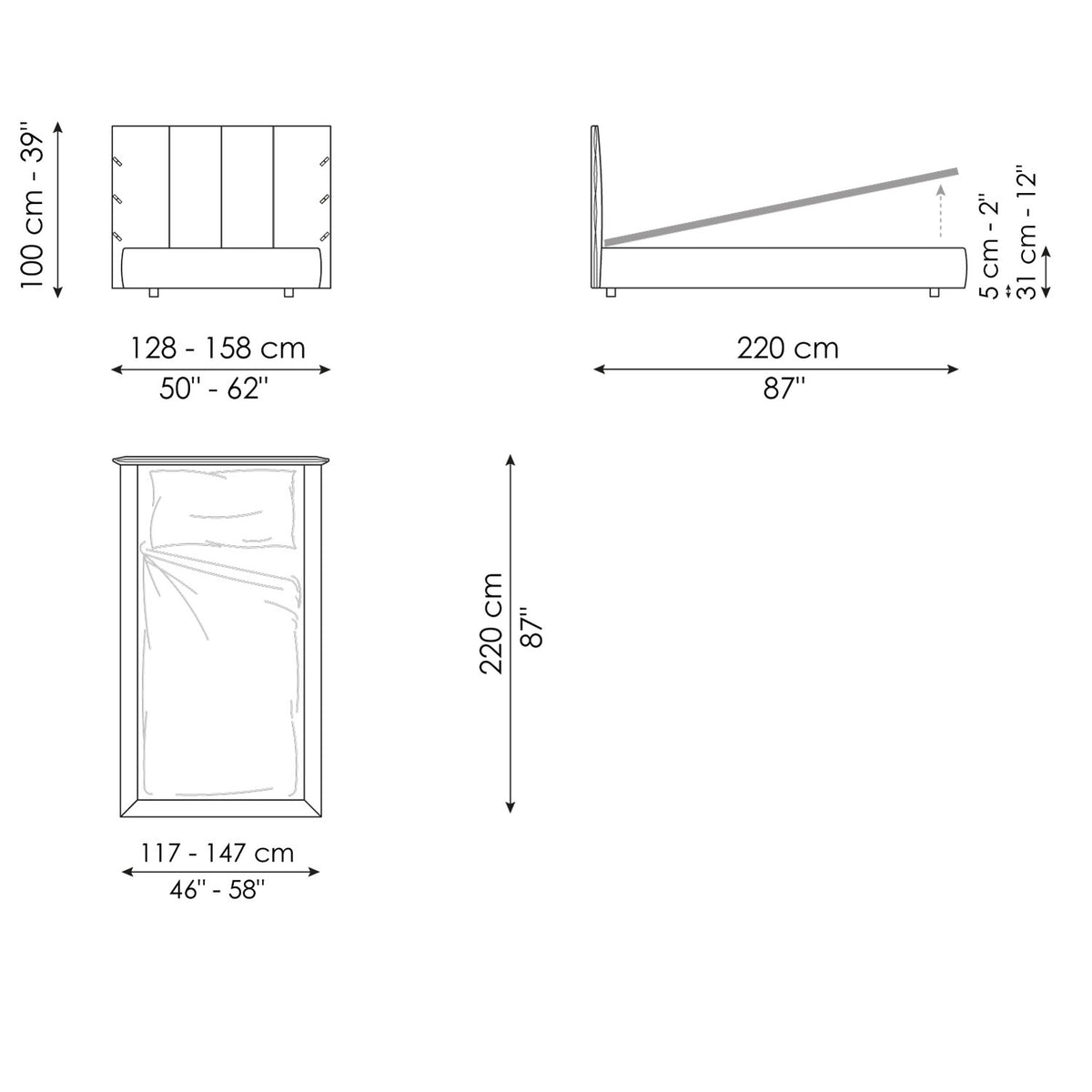 Cuff single bed