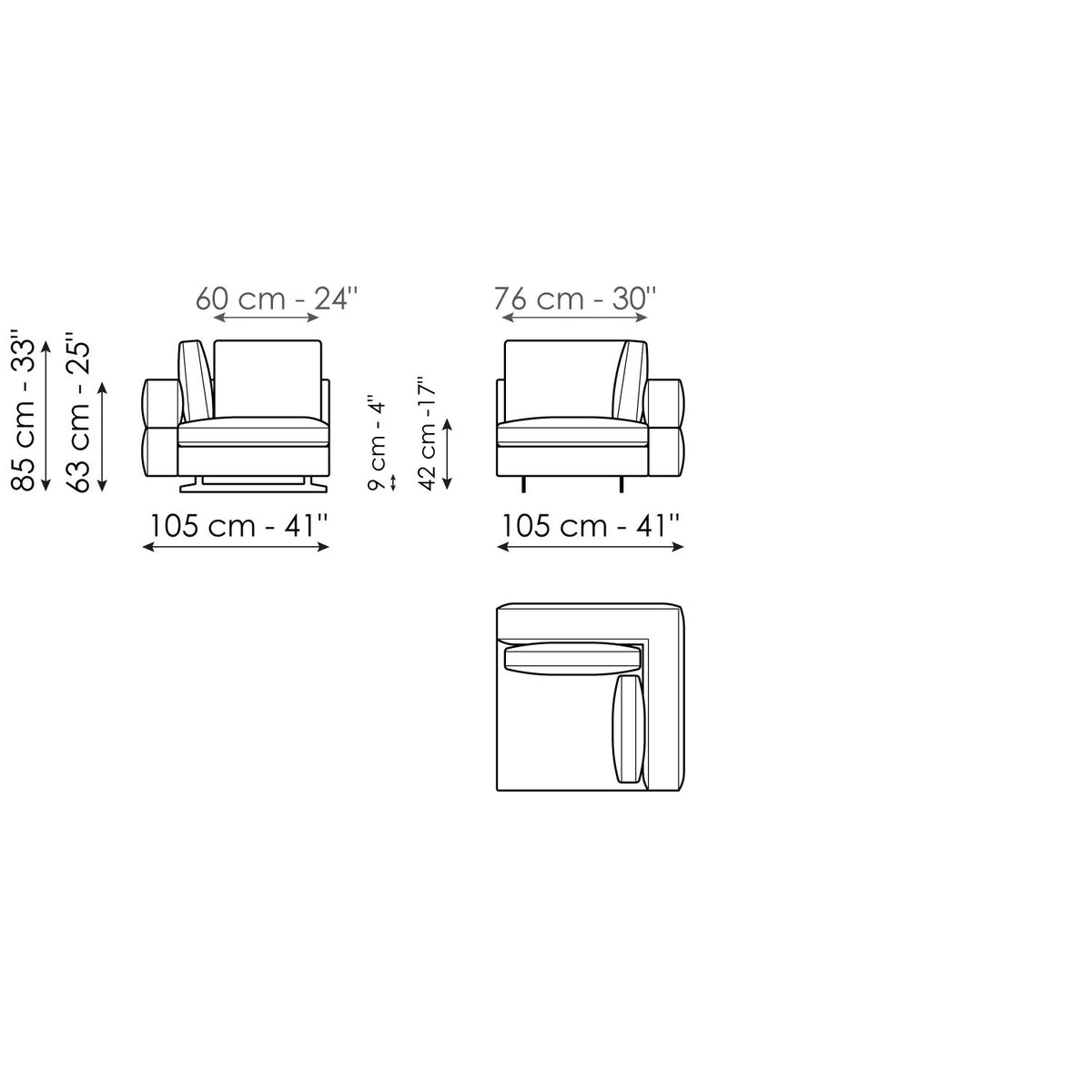 Bonaldo Ever More - Corner - size drawing
