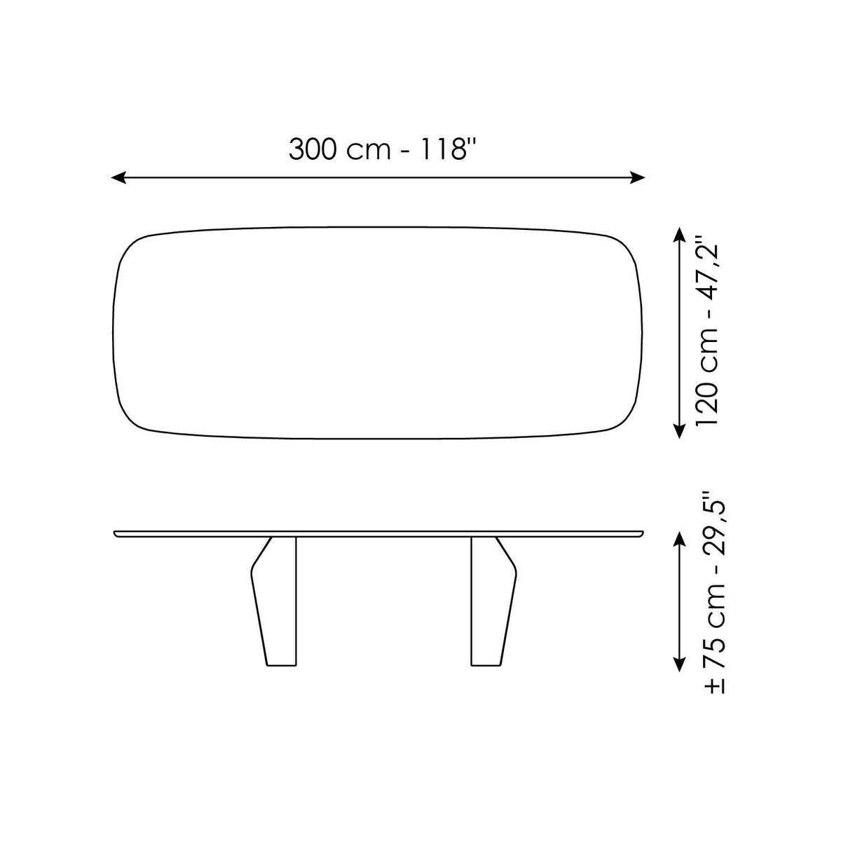 Bonaldo Flame - size drawing