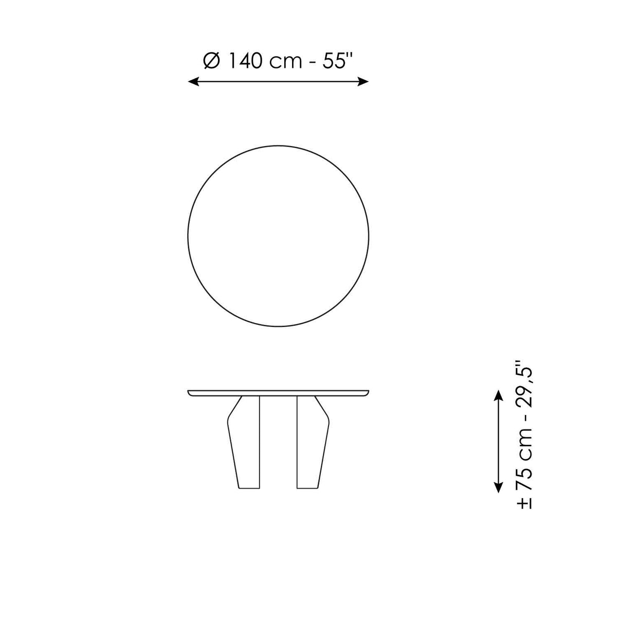Bonaldo Flame - size drawing