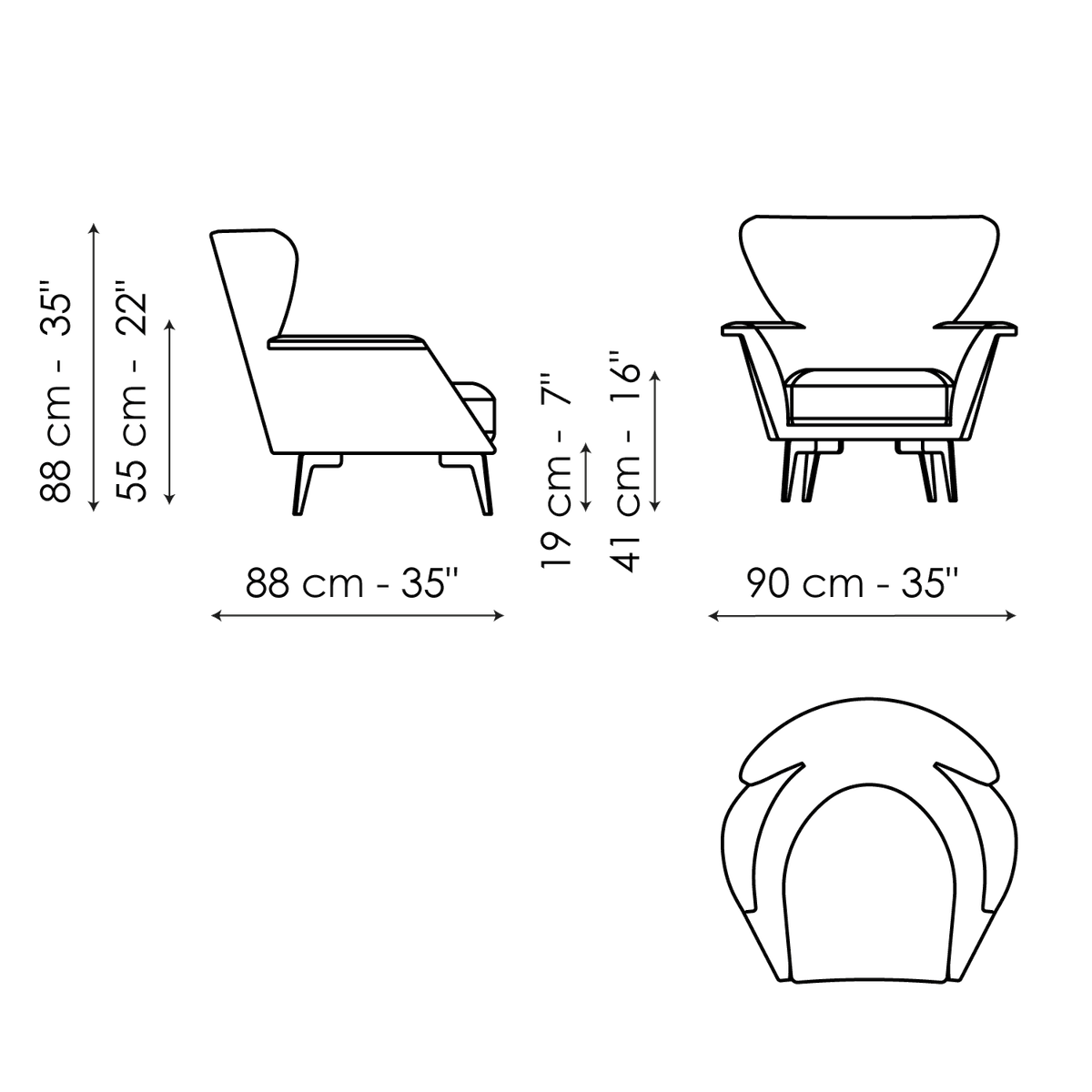 Lovy armchair low, Lovy armchair bergère