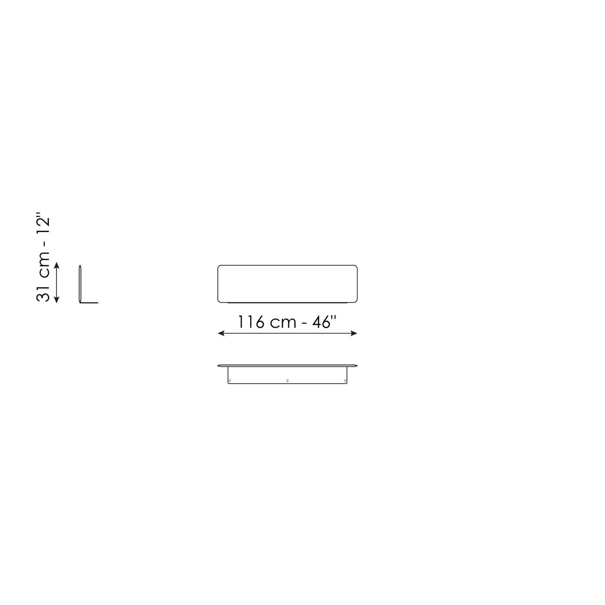 Bonaldo Maximilian - Armrest 116 - size drawing