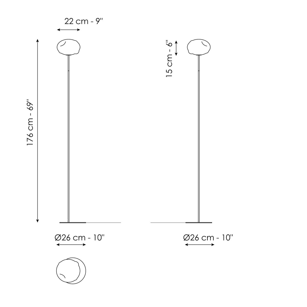 Bonaldo Pepita - Pepita - floor lamp - size drawing