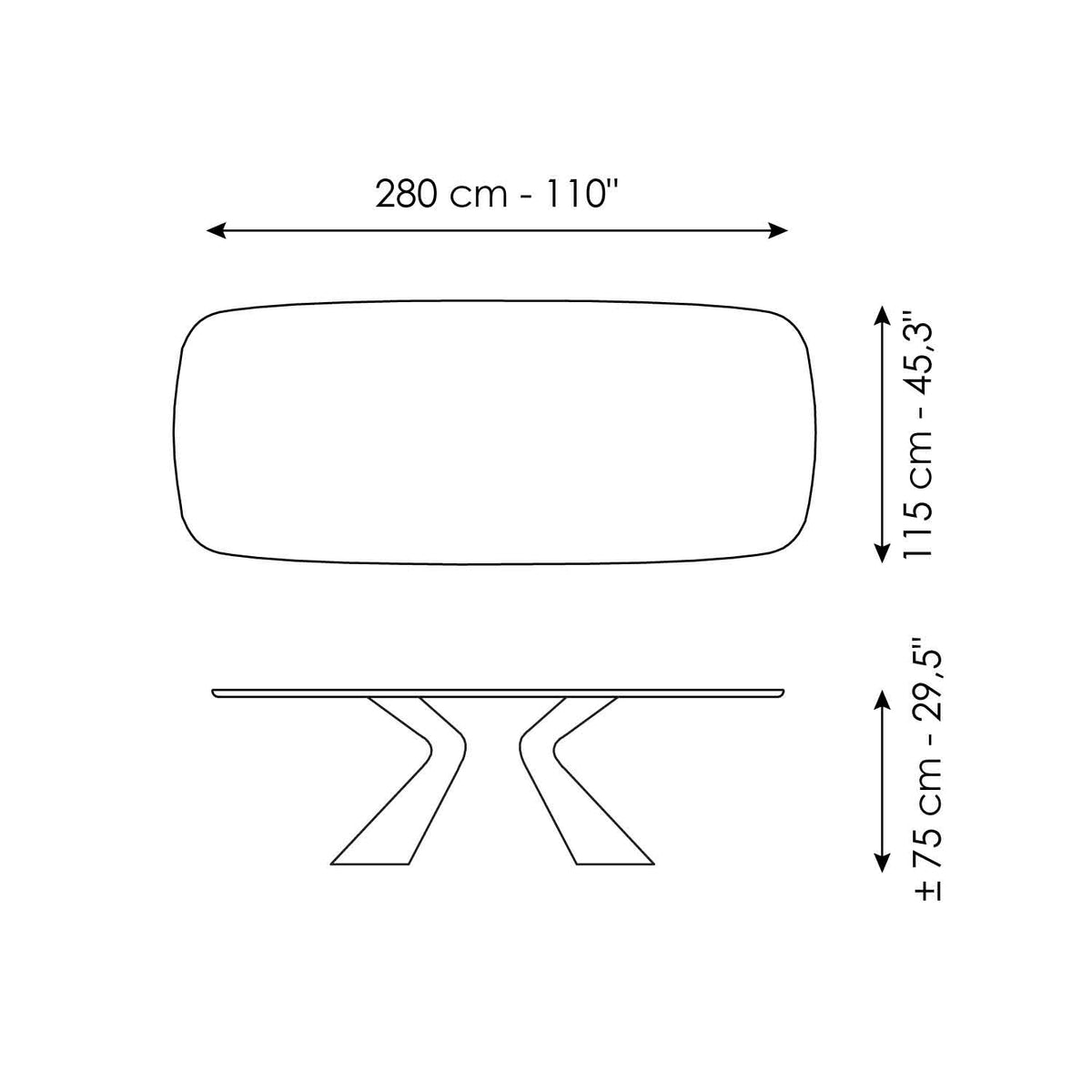 Bonaldo Prora - size drawing