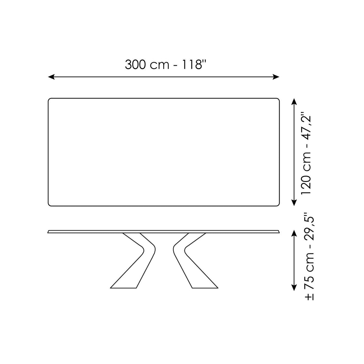 Bonaldo Prora - size drawing
