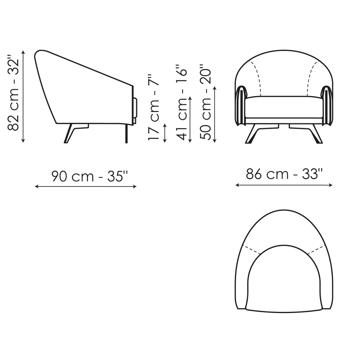 Saddle armchair