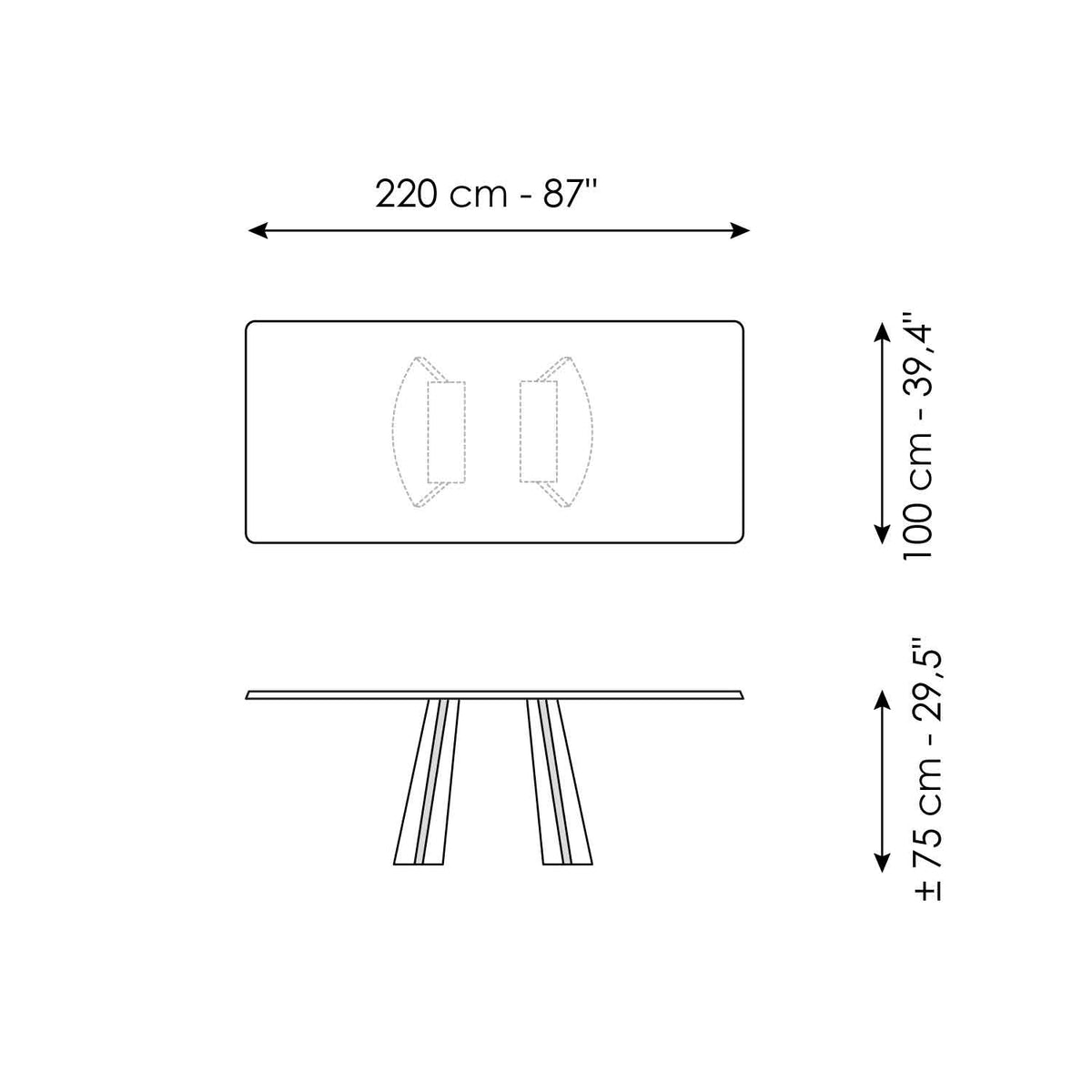 Bonaldo Torii - size drawing