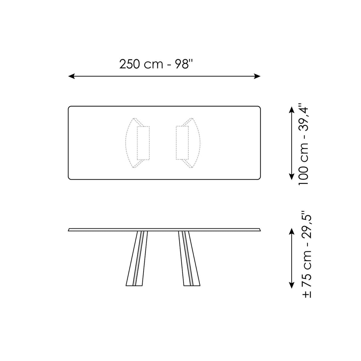 Bonaldo Torii - size drawing