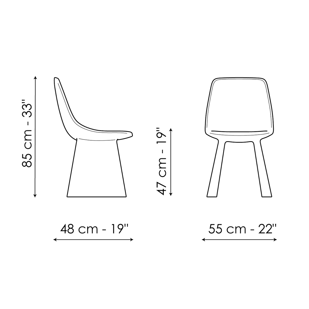 Bonaldo Agea - dimension drawing
