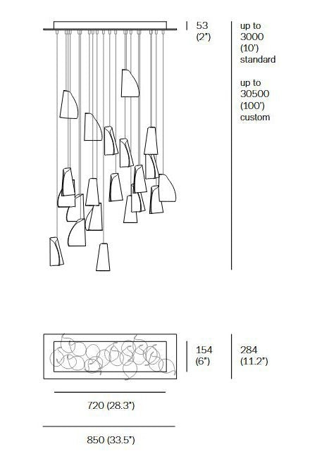 Bocci 21.21 Rectangle Twenty One Pendant Light