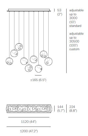 Bocci 28.9 Linear Nine Pendant Light