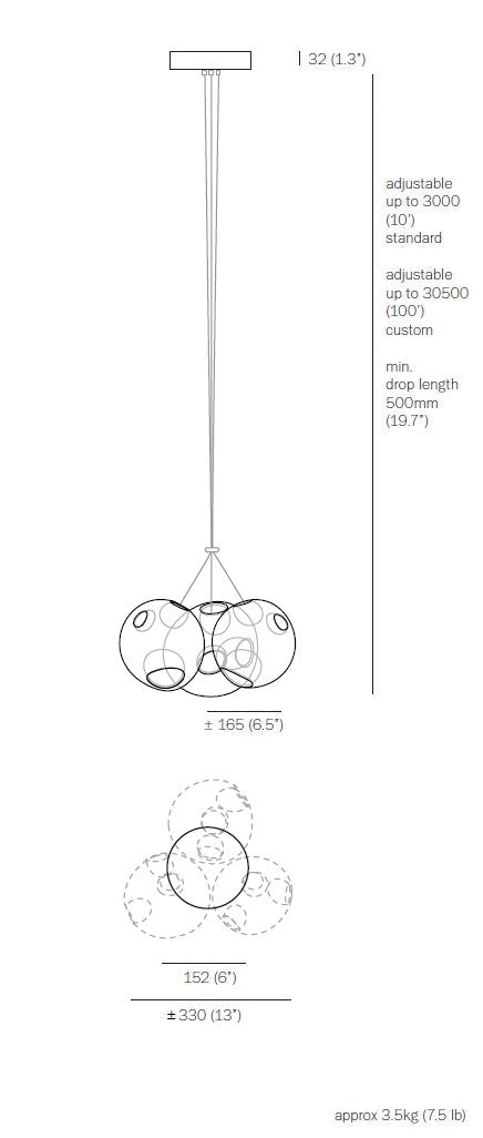 Bocci 28.3 Cluster Three Pendant Light