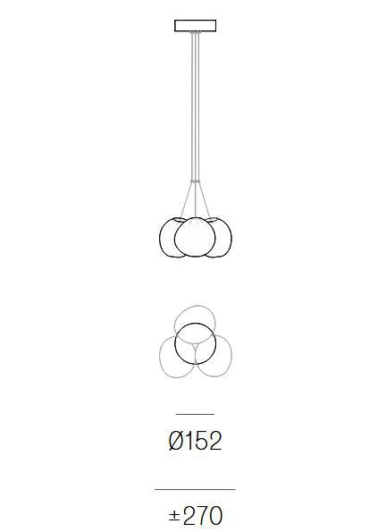 Bocci 84.3 Cluster Three Pendant Light