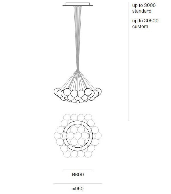 Bocci 84.37 Cluster Thirty Seven Pendant Light