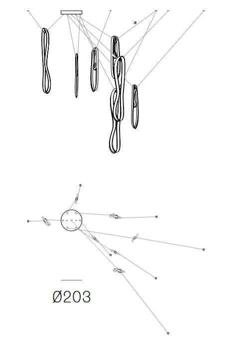 Bocci 87.7 Random Seven Pendant Light
