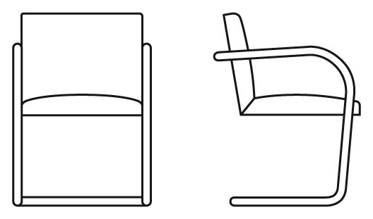 Knoll Ludwig Mies Van Der Rohe - Tubular Brno Chair