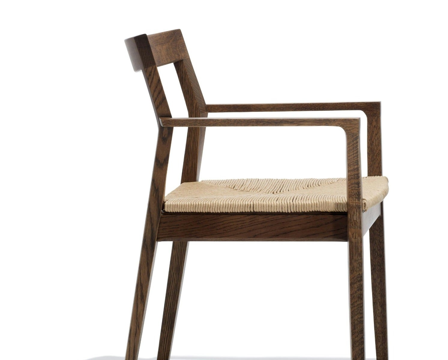 Knoll Marc Krusin Side Chair with Arms Paper Rush Seat