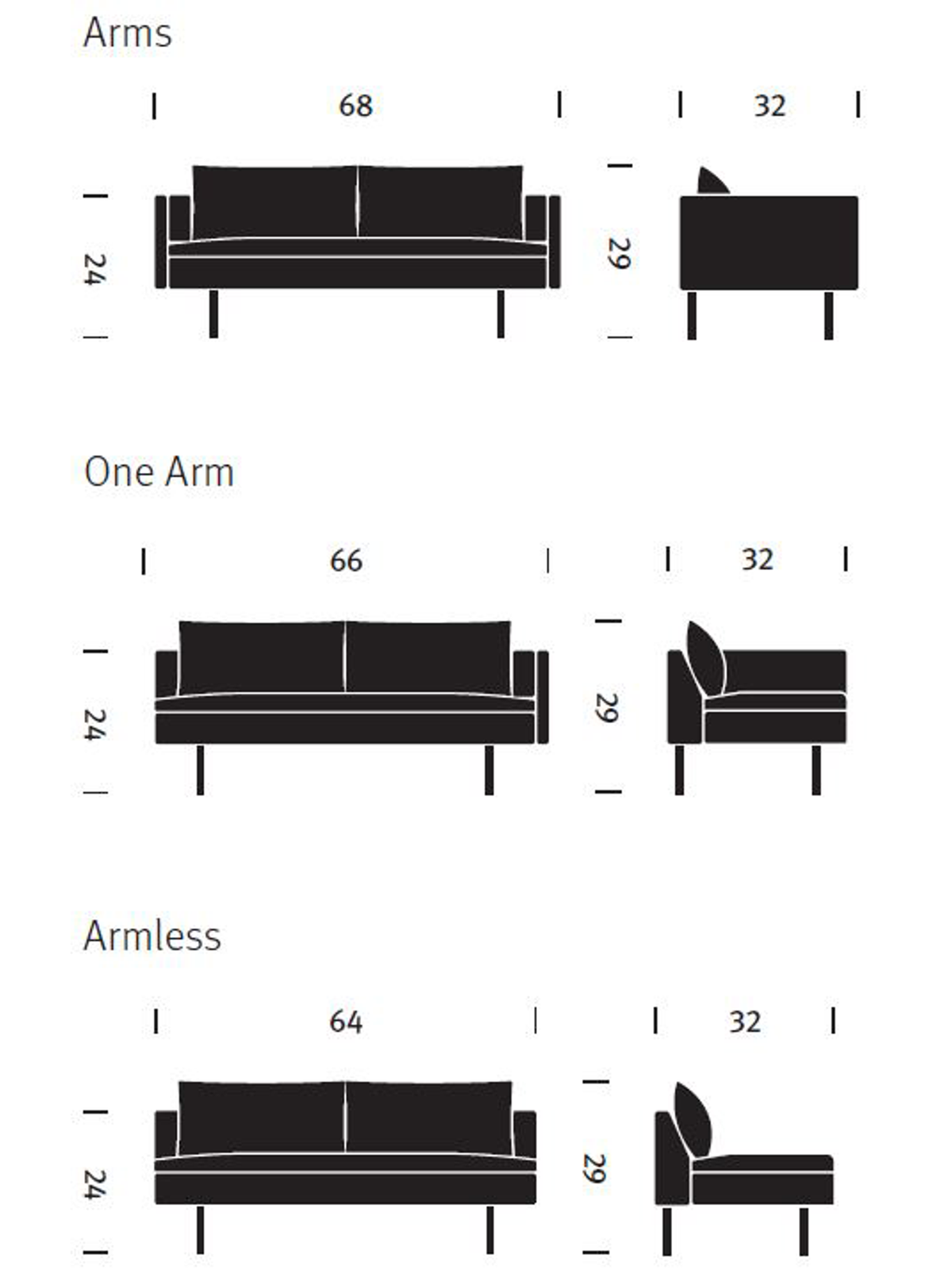 Herman Miller Bolster Settee — dimensions