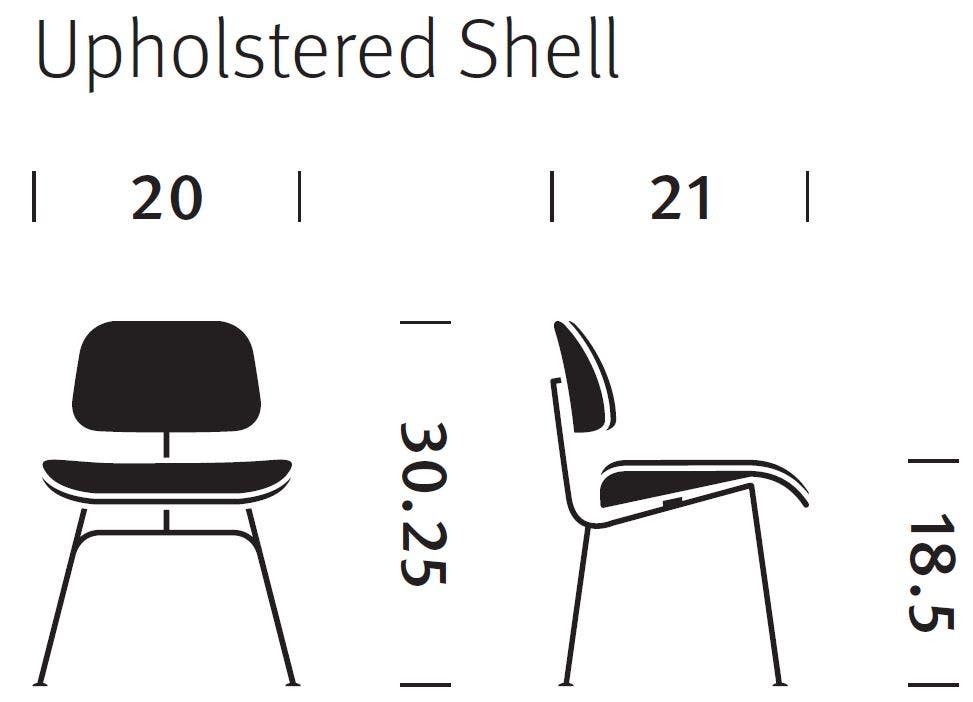 Herman Miller Eames® Molded Plywood Upholstered Dining Chair - Metal Legs