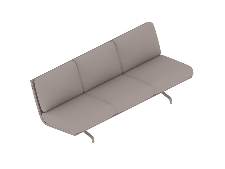 Herman Miller Striad® Three Seater Low-Back Armelss Sofa