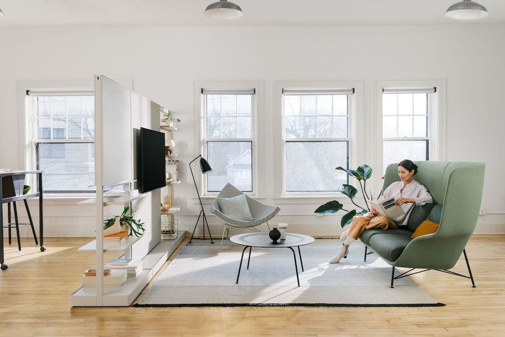 Herman Miller Striad® Three Seater Low-Back Sofa with One Side Arm
