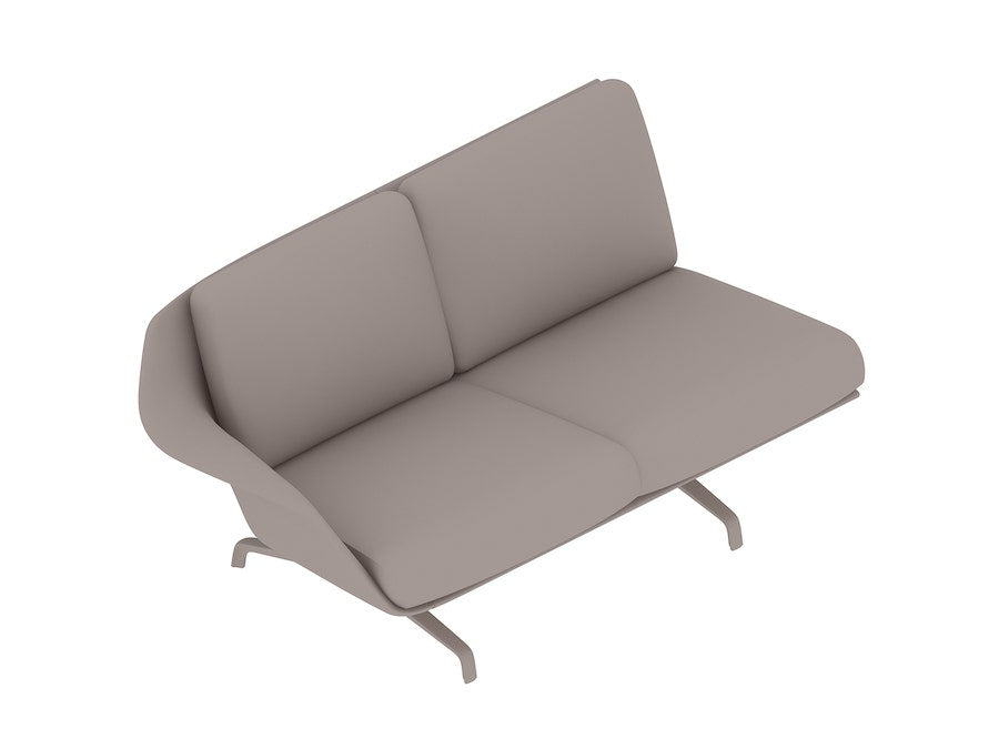 Canapé bas Striad® deux places Herman Miller avec un accoudoir latéral