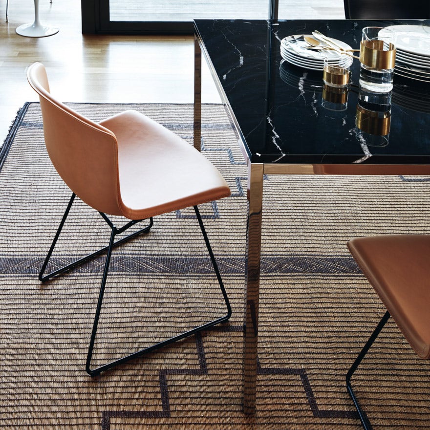 Knoll Harry Bertoia Leather Covered Side Chair