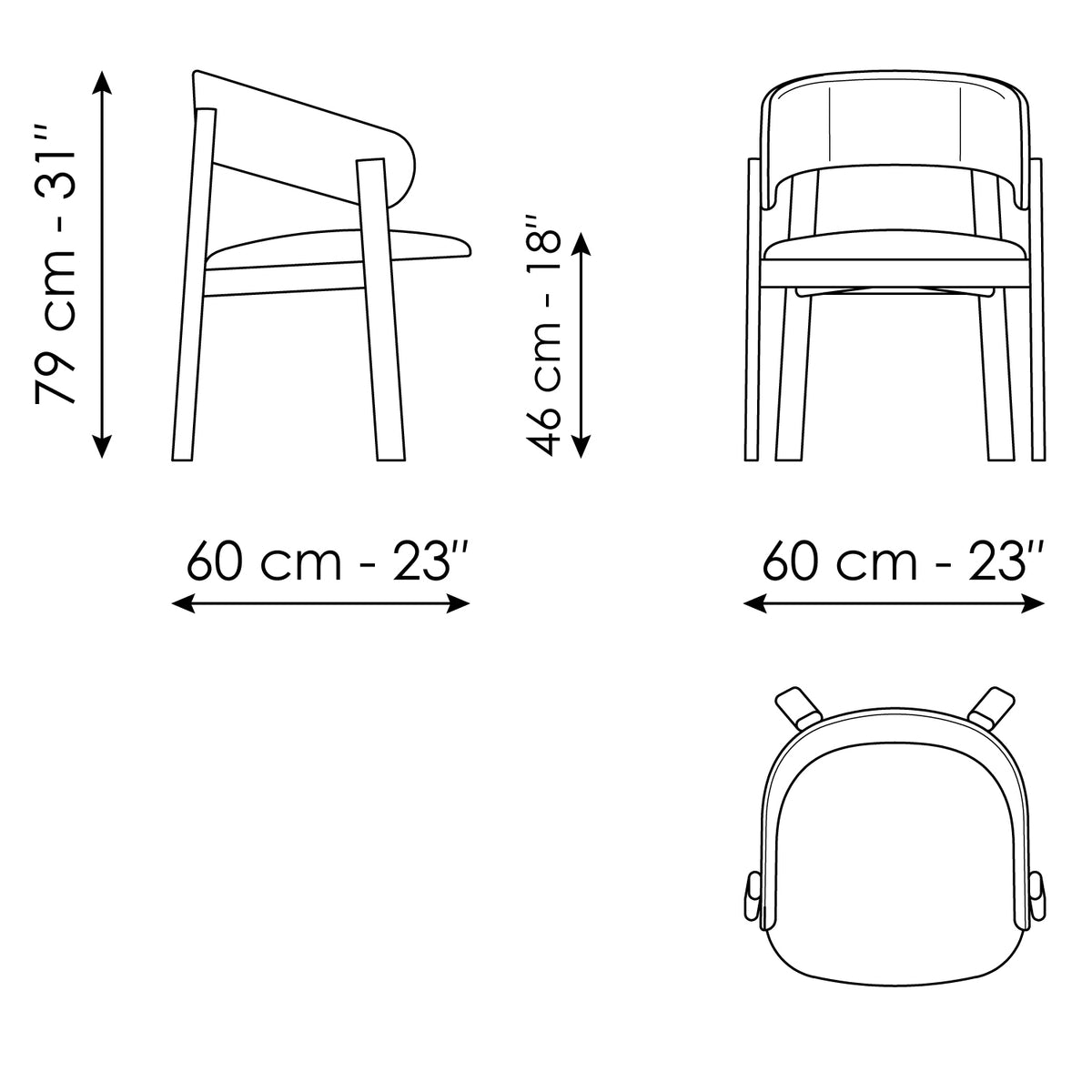 Bonaldo Alpha - dimension drawing