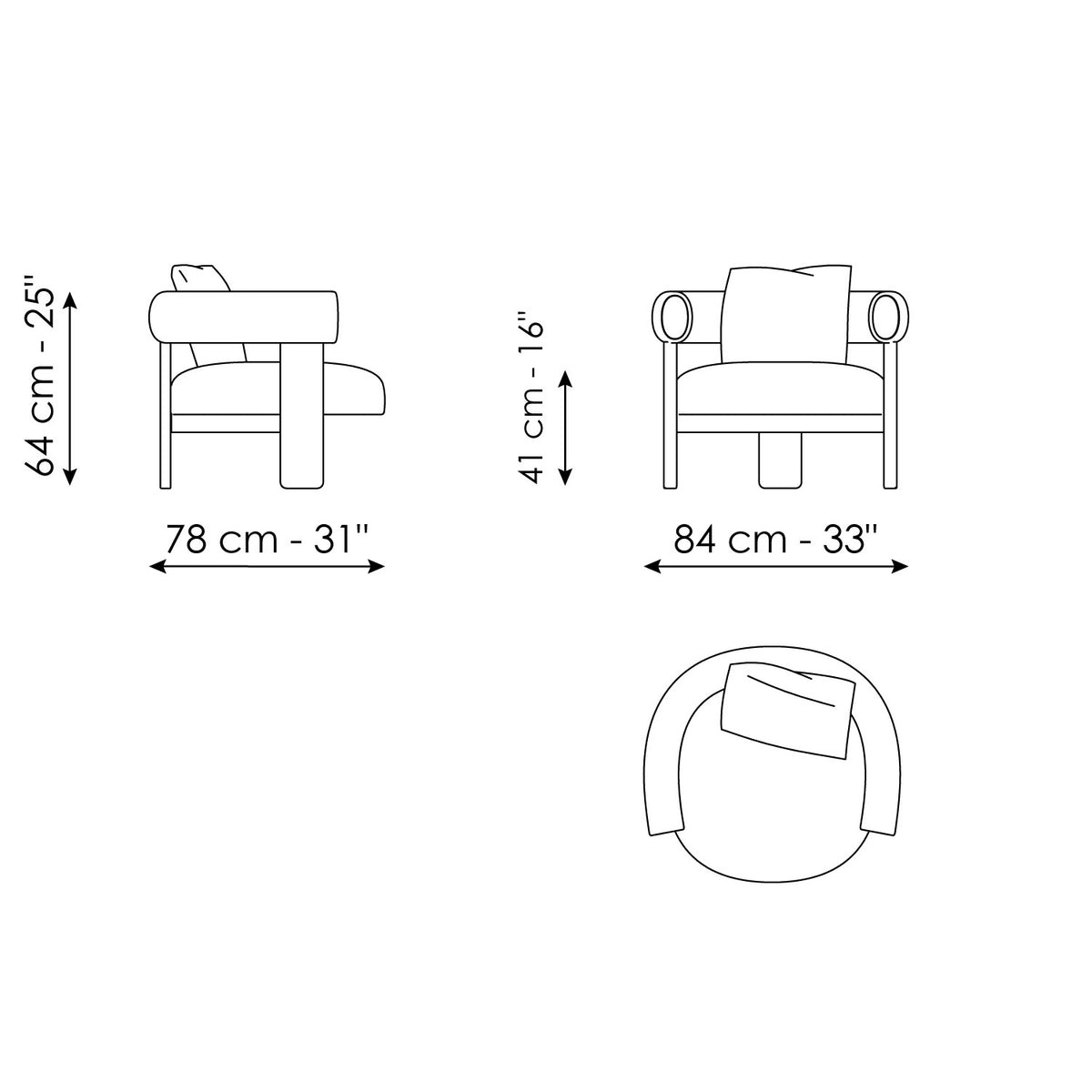 Bonaldo Bull - size drawing