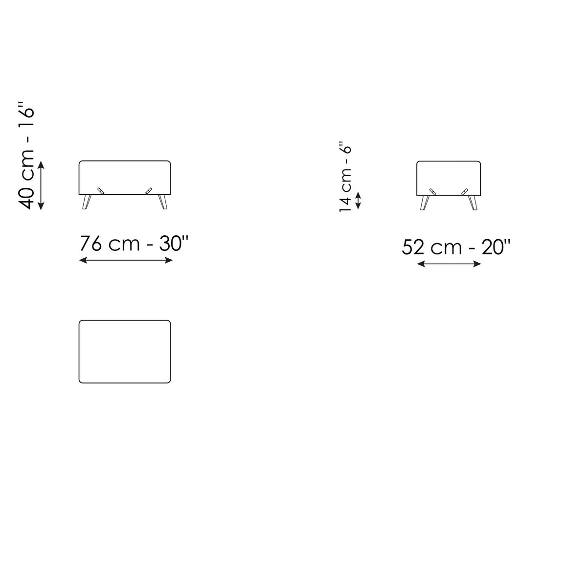 Cuff bench and pouf