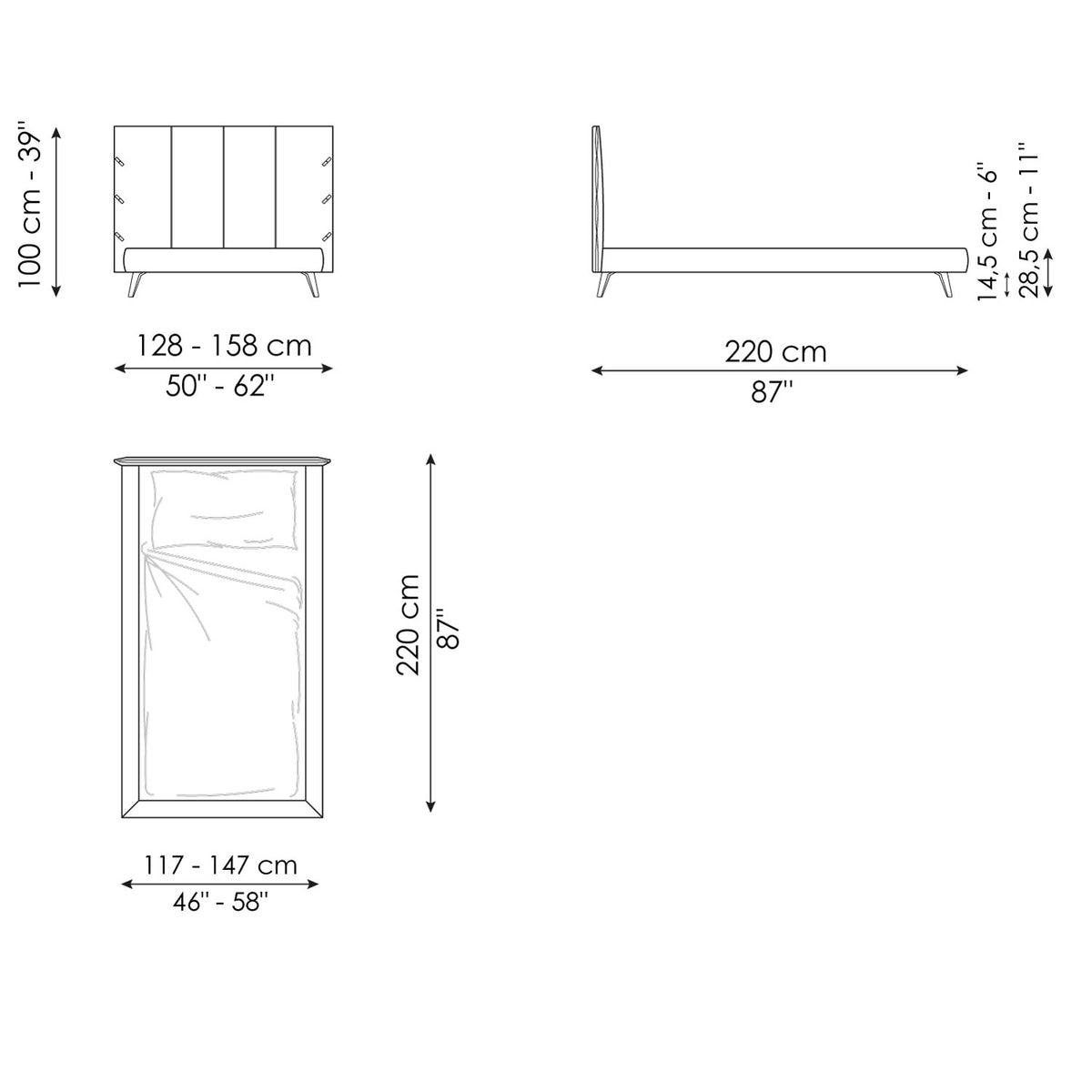 Cuff single bed