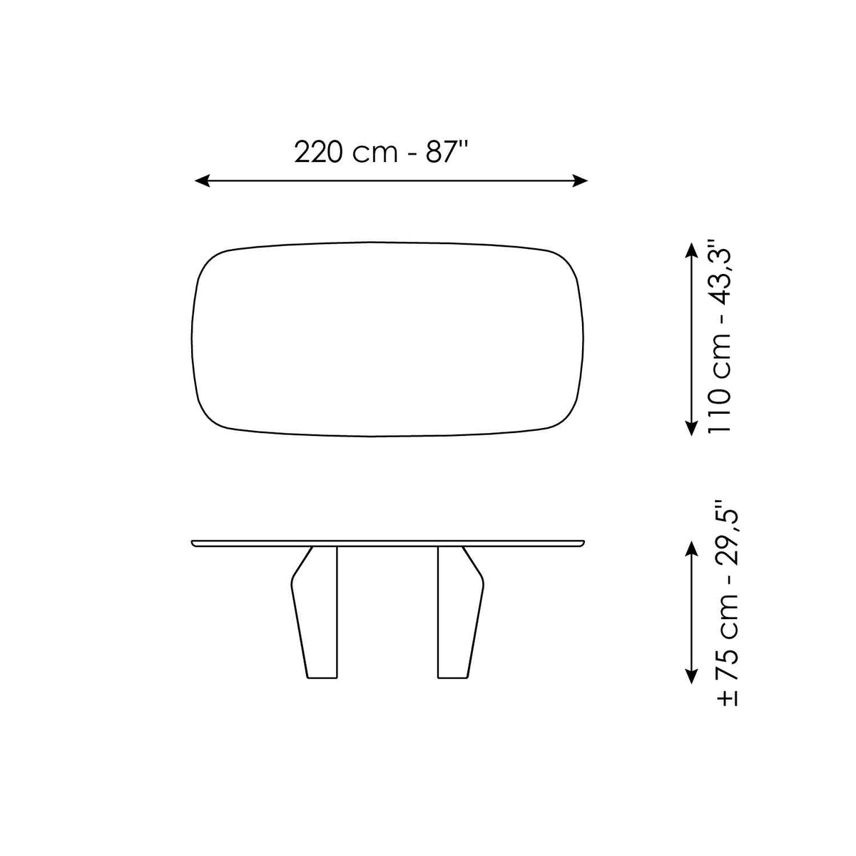Bonaldo Flame - size drawing
