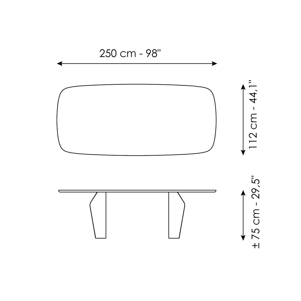 Bonaldo Flame - size drawing
