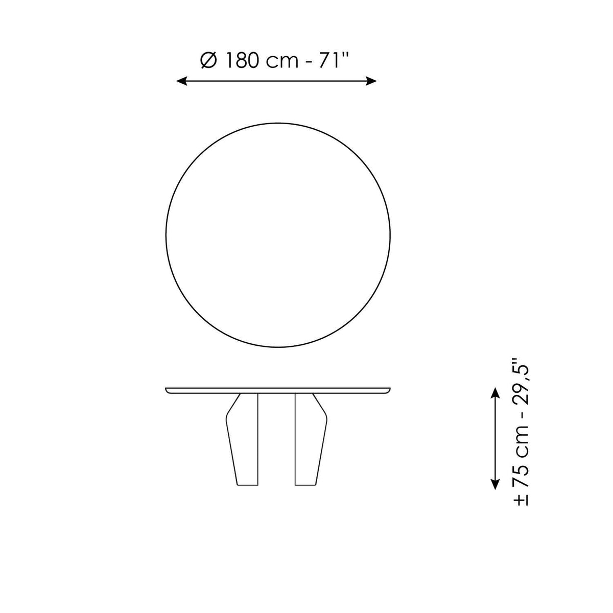Bonaldo Flame - size drawing