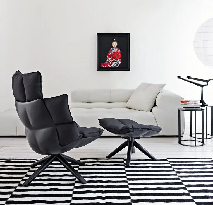 Fauteuil Husk High et repose-pieds - Expédition rapide
