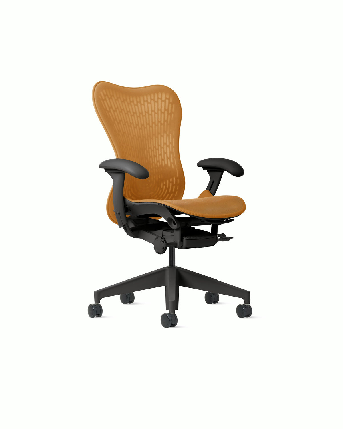 Herman Miller Mirra 2 Chair — Butterfly Suspension Back / Ochre / Graphite