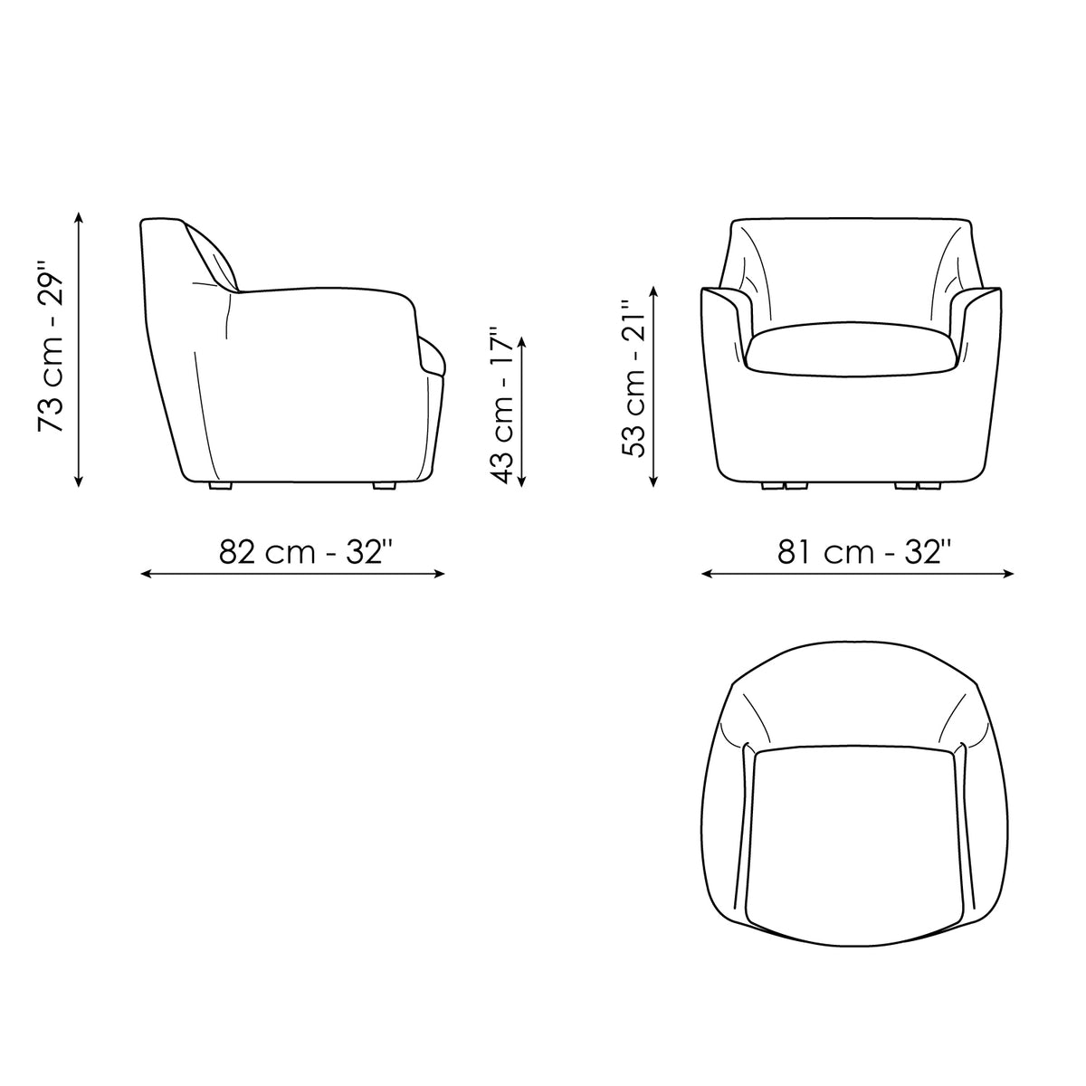 Bonaldo Kitai - Kitai - feet - size drawing