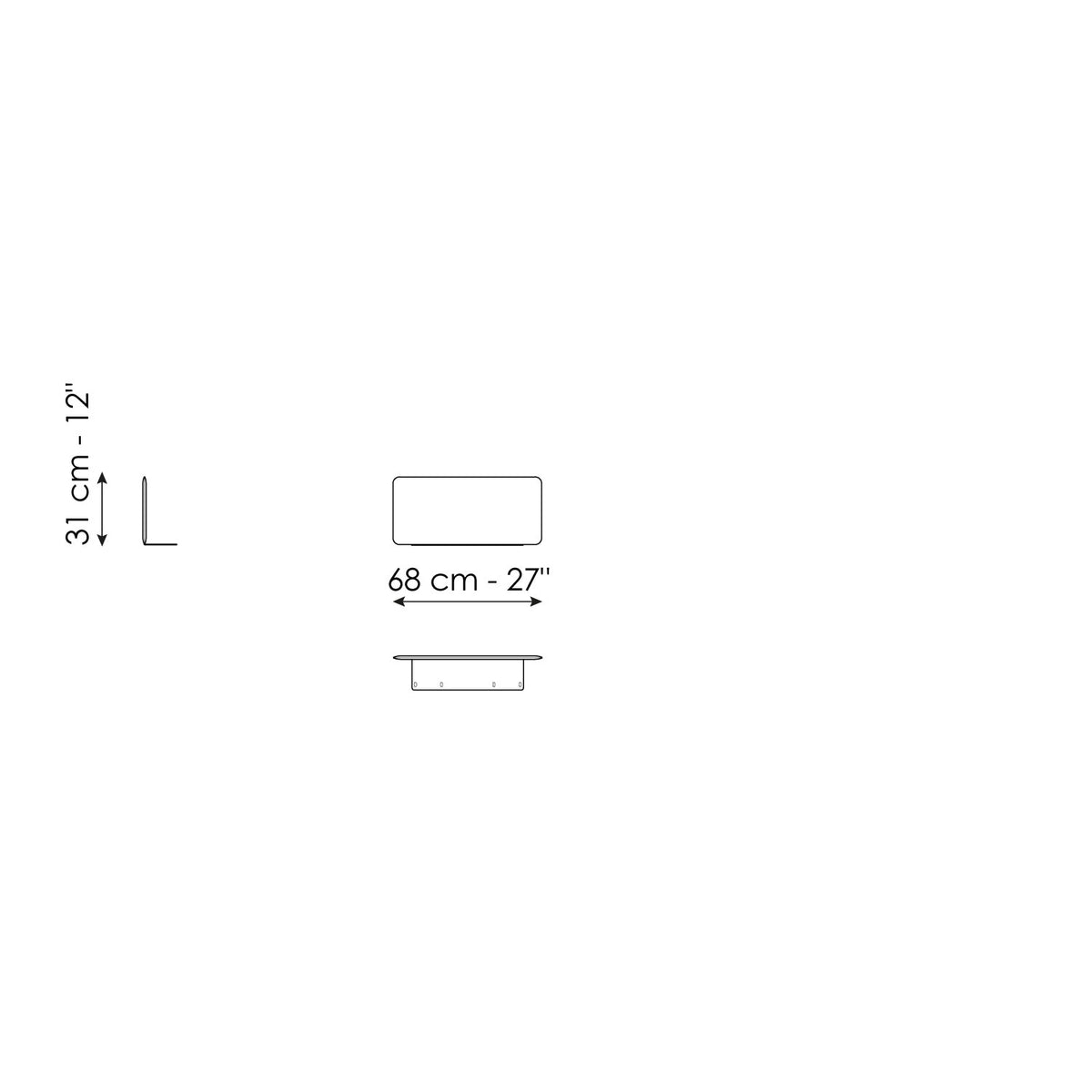 Bonaldo Maximilian - Armrest 68 - dimension drawing