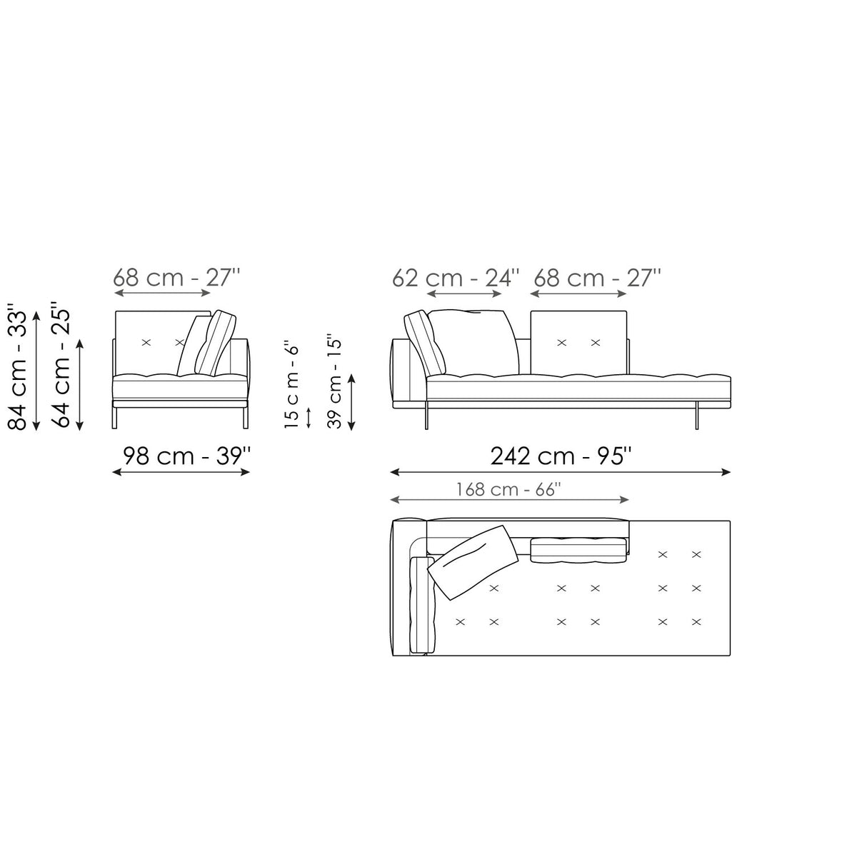 Bonaldo Maximilian - Meridiana - size drawing
