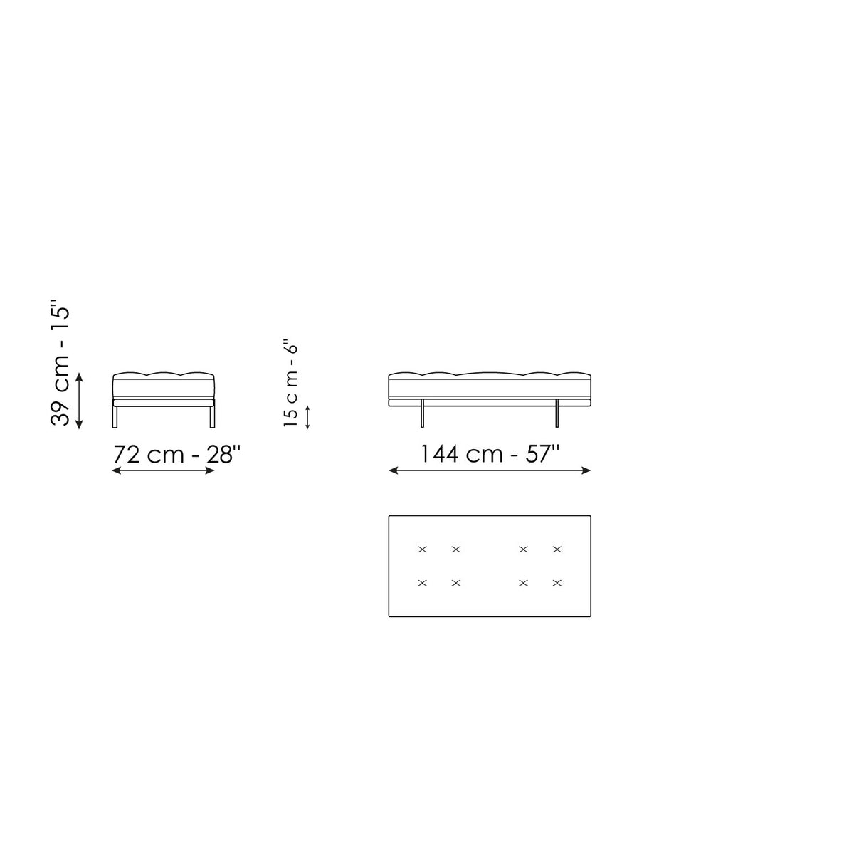 Bonaldo Maximilian - Pouf - size drawing