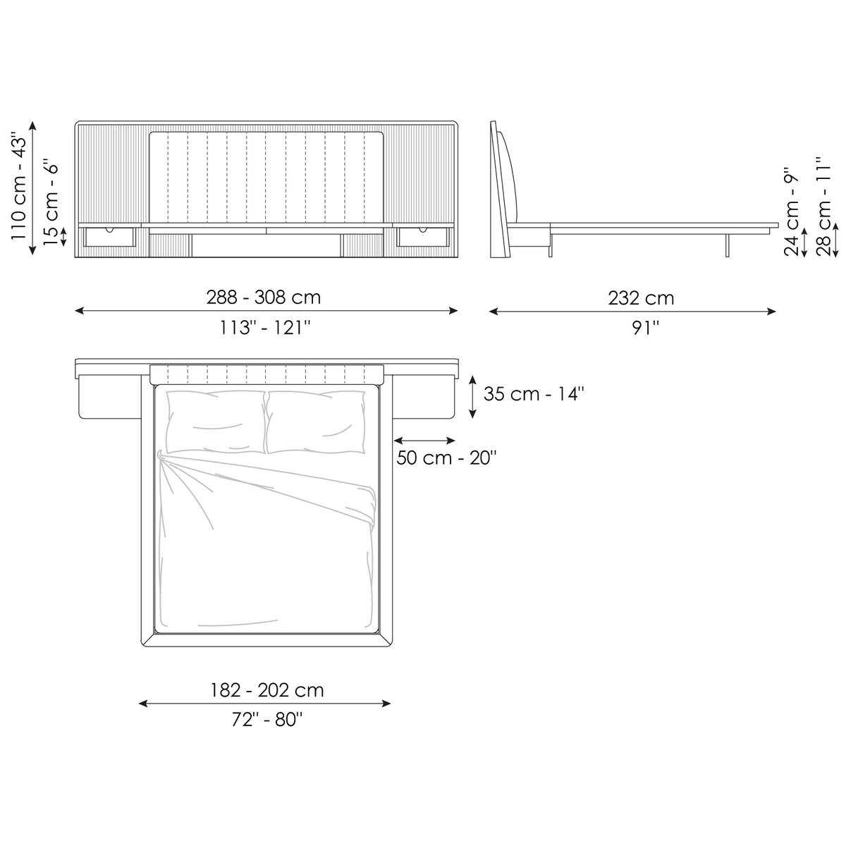 Bonaldo Nelson - Nelson L - size drawing