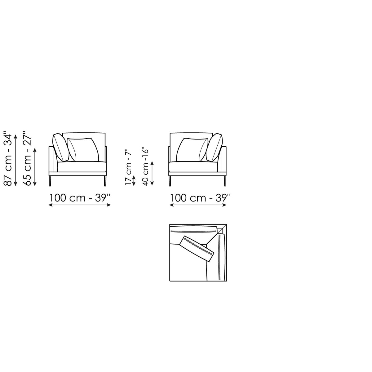Bonaldo Paraiso - Corner - size drawing