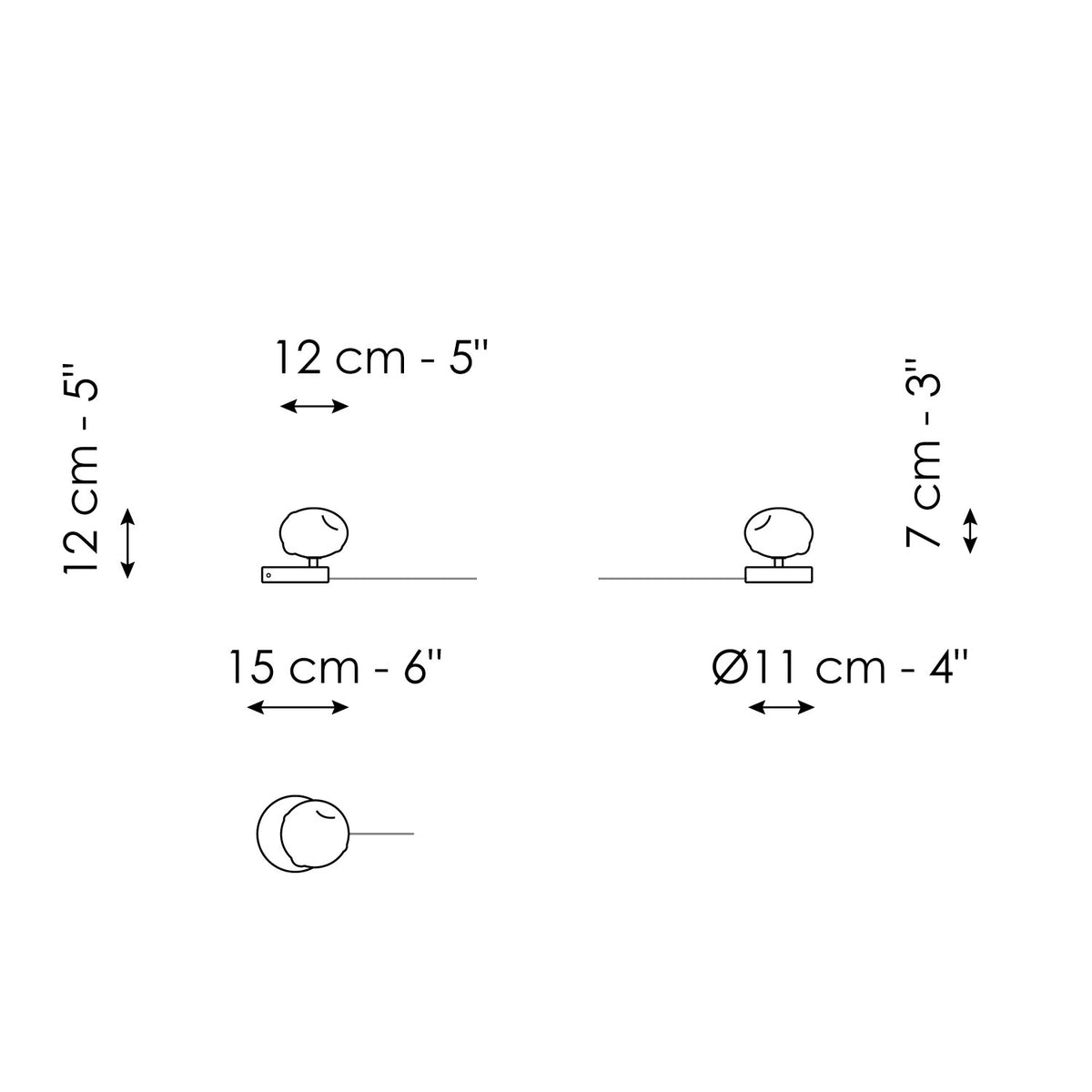 Bonaldo Pepita - Pepita - small table lamp - dimension drawing