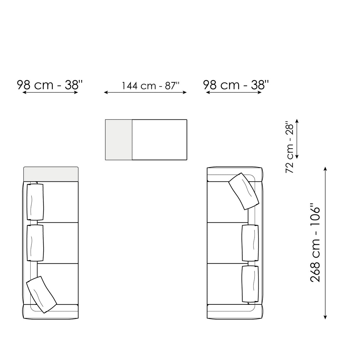 Bonaldo Phil - COMPOSITION - dimension drawing