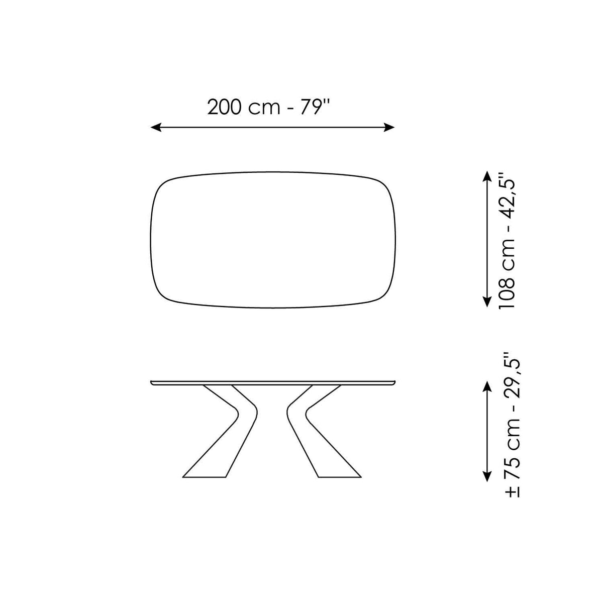 Bonaldo Prora - size drawing