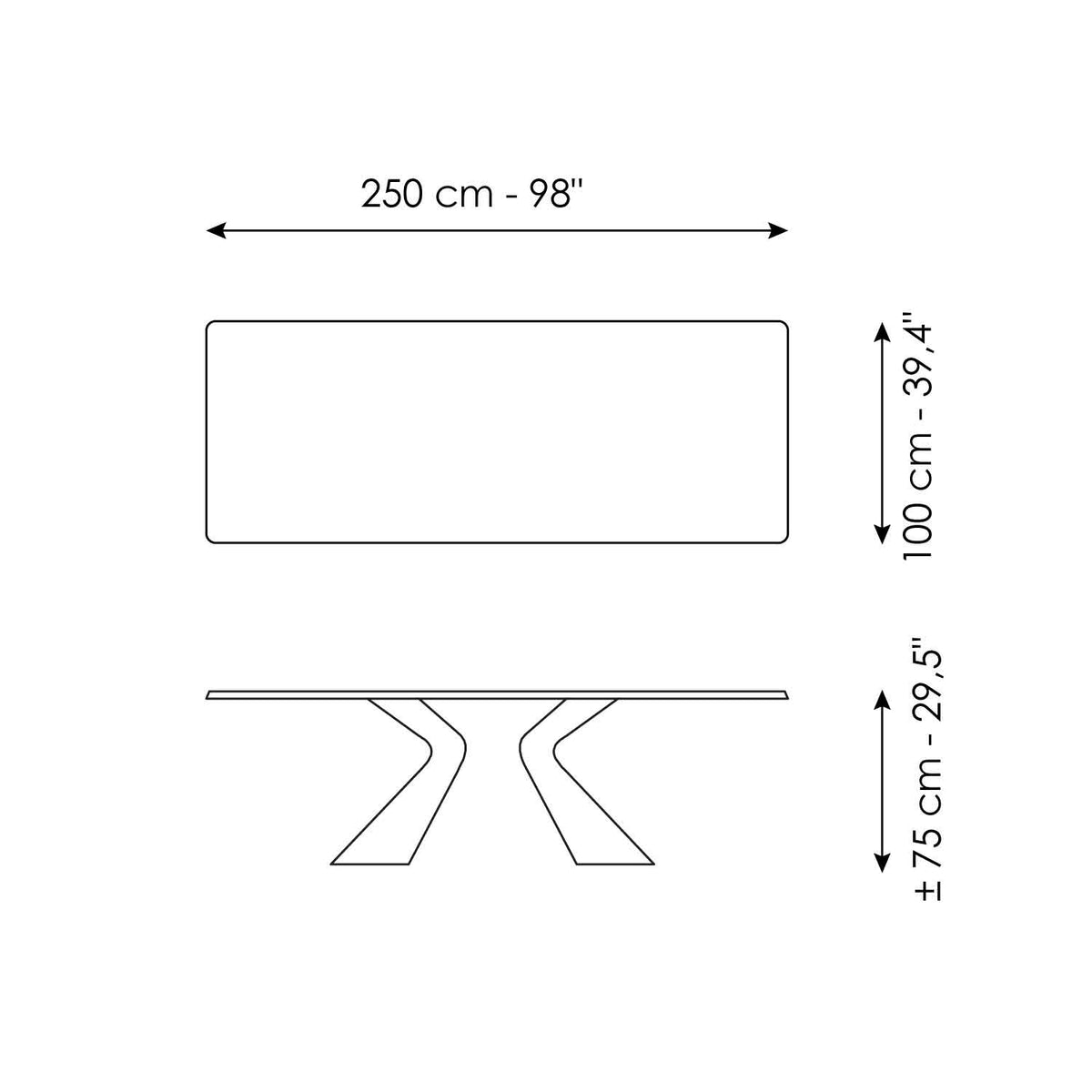 Bonaldo Prora - size drawing