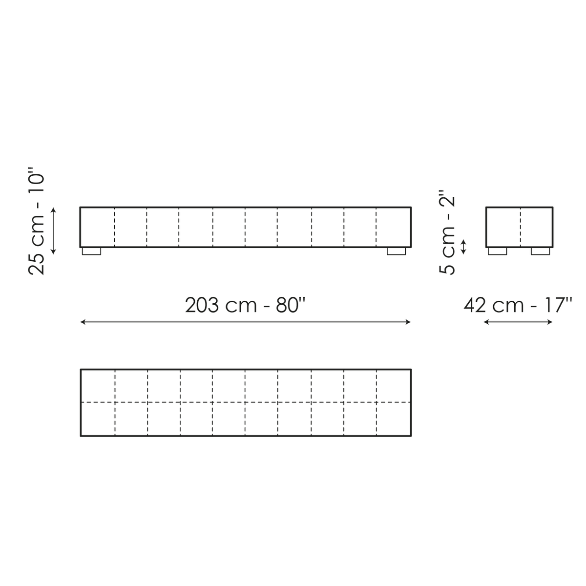 Squaring bench and pouf